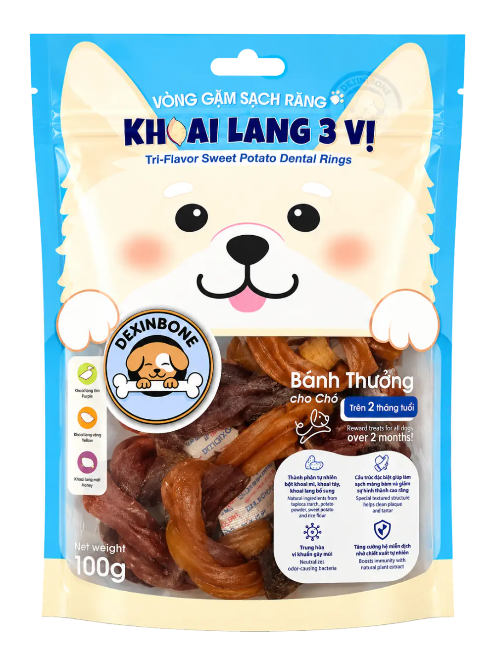 Vòng gặm sạch răng khoai lang 3 vị