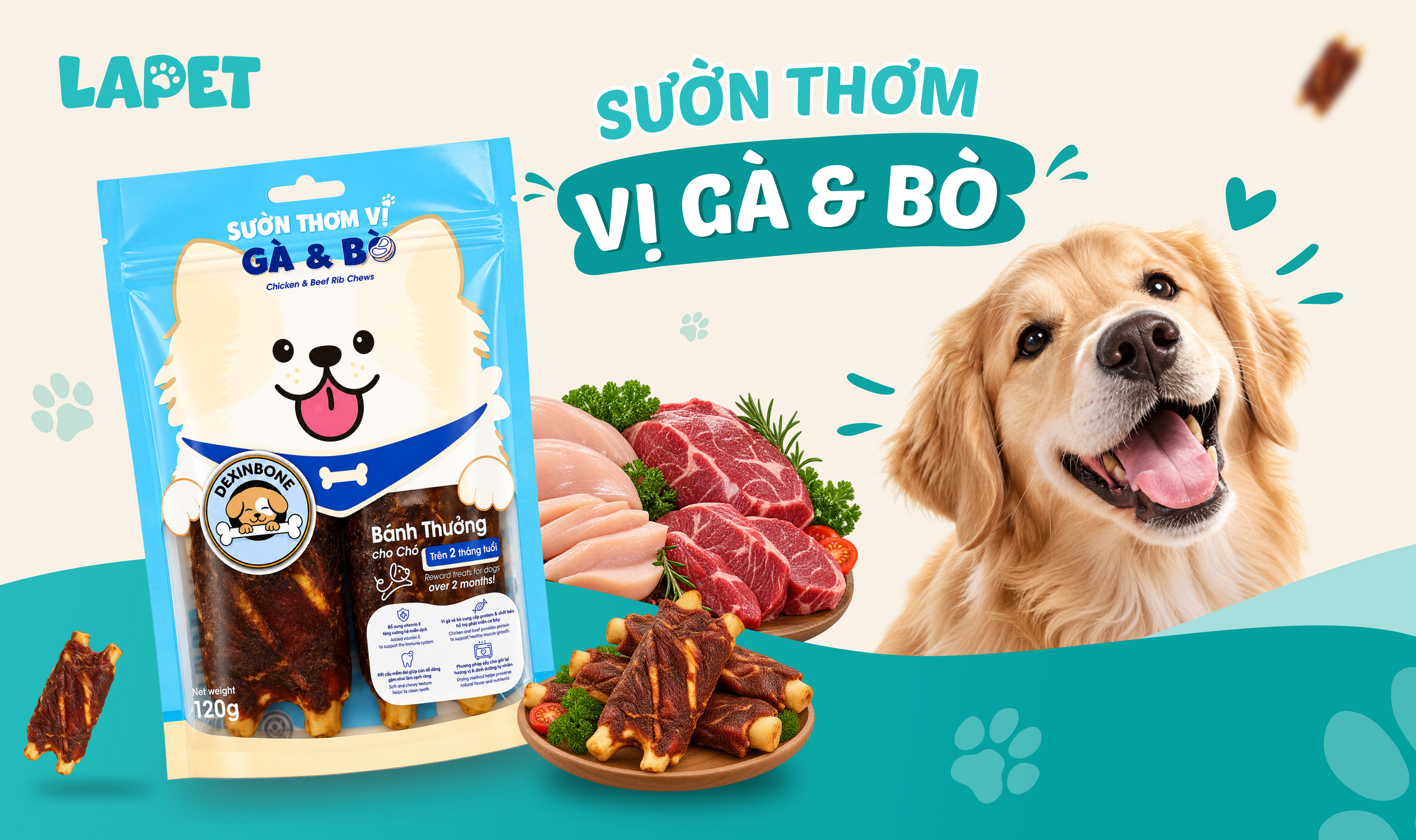 SƯỜN THƠM VỊ GÀ BÒ LA PET – GẤP ĐÔI LOẠI THỊT, GẤP ĐÔI DINH DƯỠNG