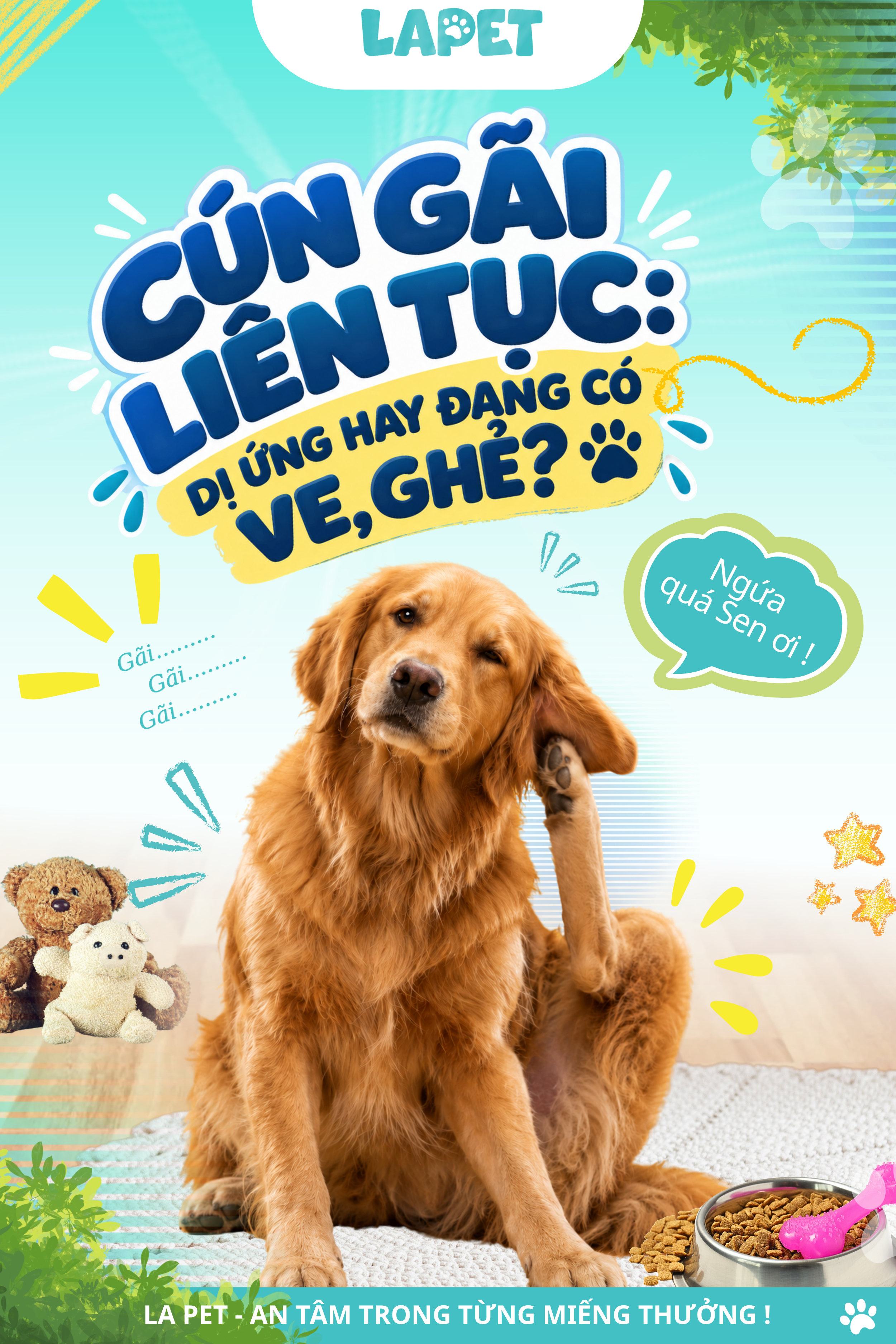 CÚN GÃI LIÊN TỤC: DỊ ỨNG HAY ĐANG CÓ VE, GHẺ?