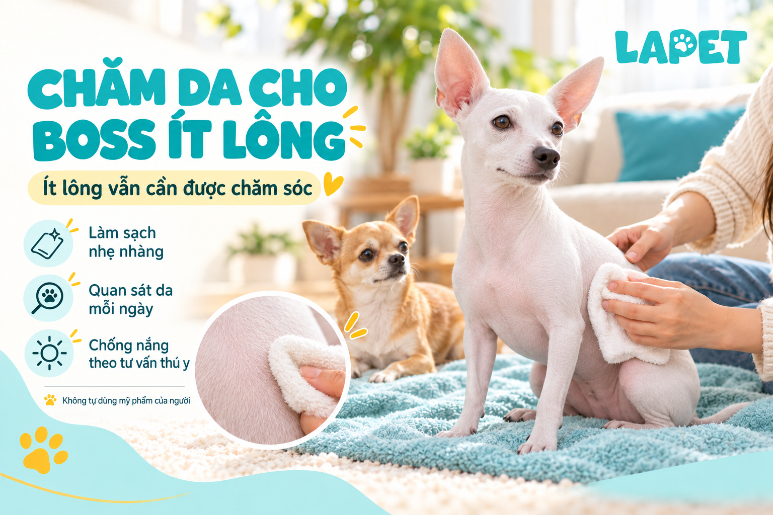 chăm c&uacute;n &iacute;t l&ocirc;ng 