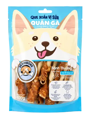 Que xoắn vị sữa quấn gà